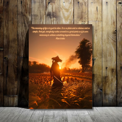 The Samurai’s Wisdom - Framed Canvas Art