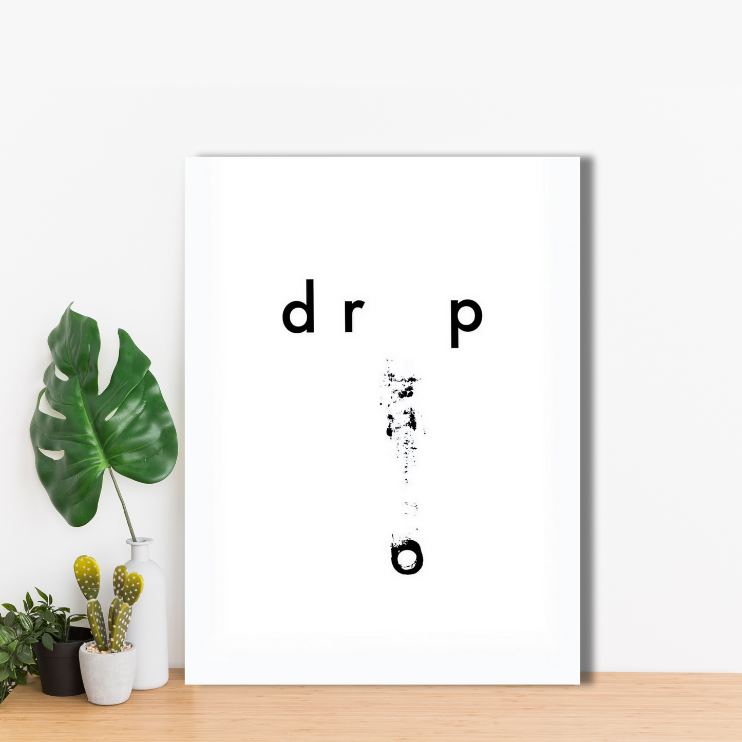 Drop - Minimalist Typography Art - Framed Canvas