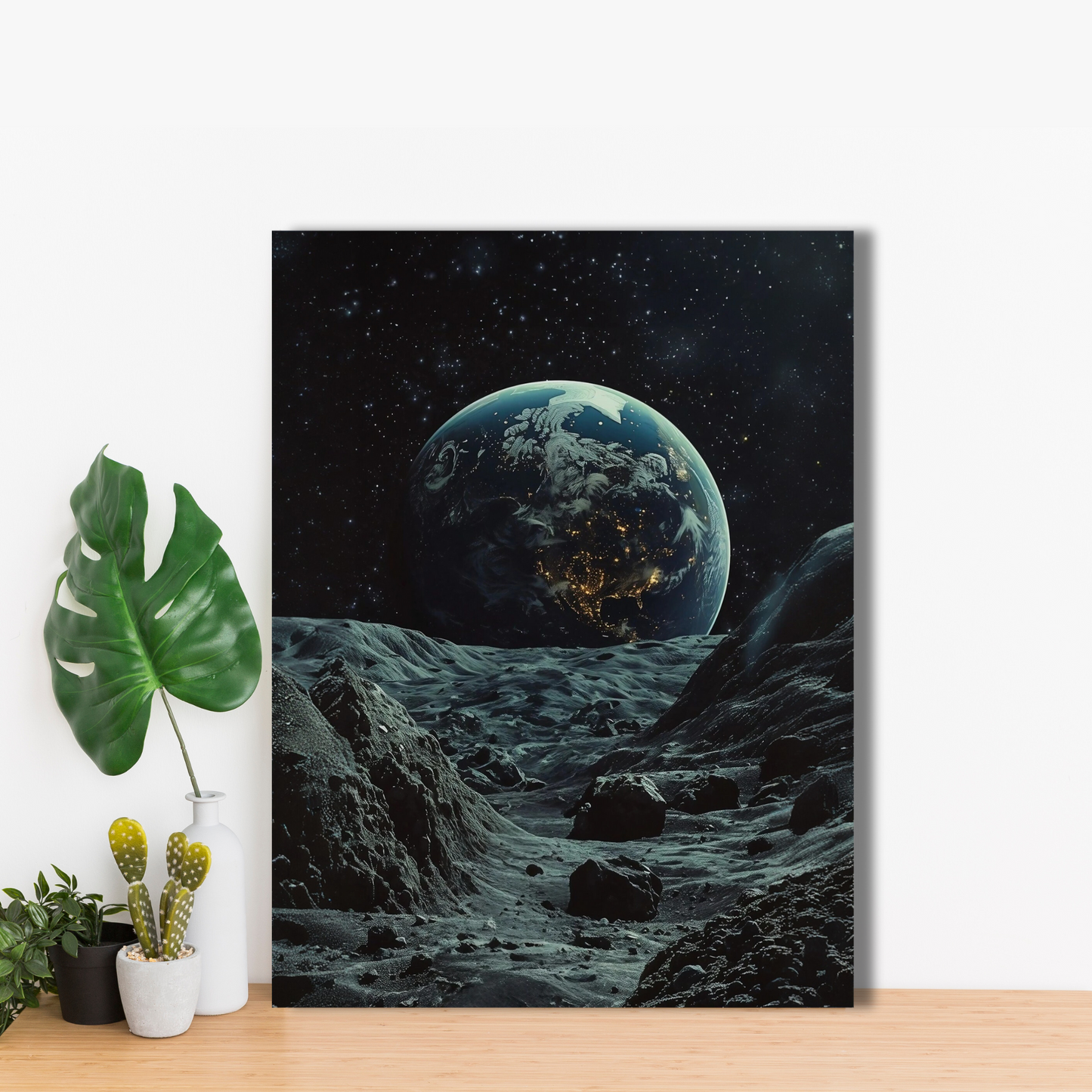Lunar Landscape - Framed Canvas Art