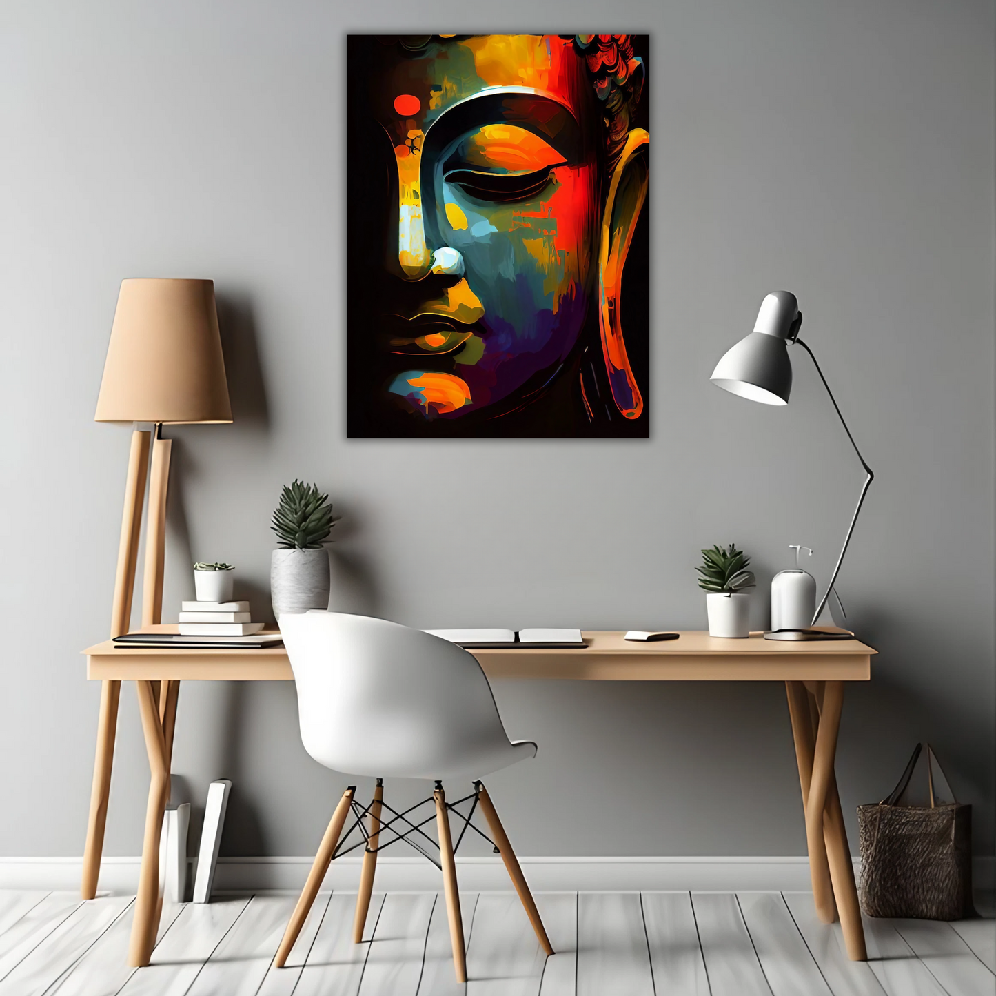 Buddha in Colors of Serenity - Framed Canvas Art