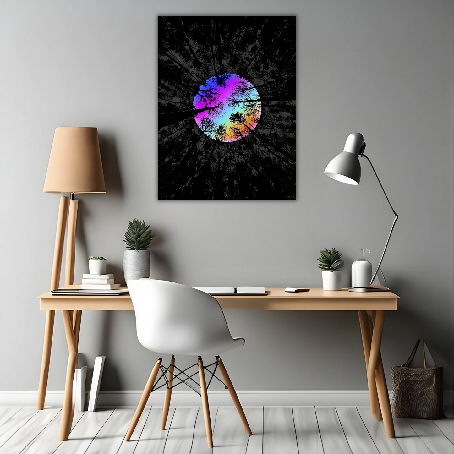 Mystical Forest Moon - Framed Canvas Art