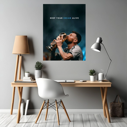 Lionel Messi – Keep Your Dream Alive - Framed Canvas Art