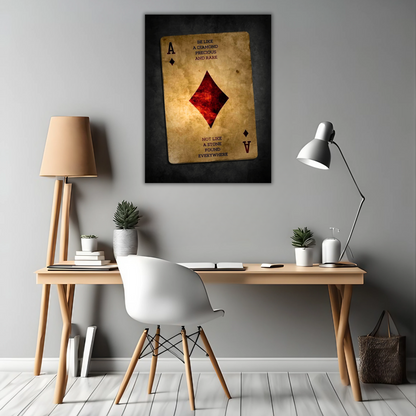 Ace of Diamonds - Framed Canvas Art