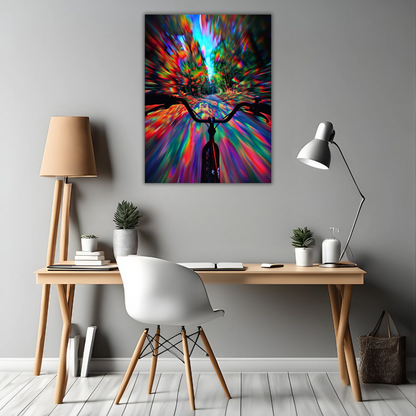 Ride Through the Spectrum - Framed Canvas Art