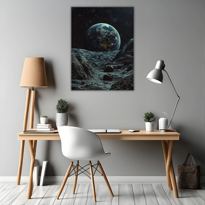 Lunar Landscape - Framed Canvas Art