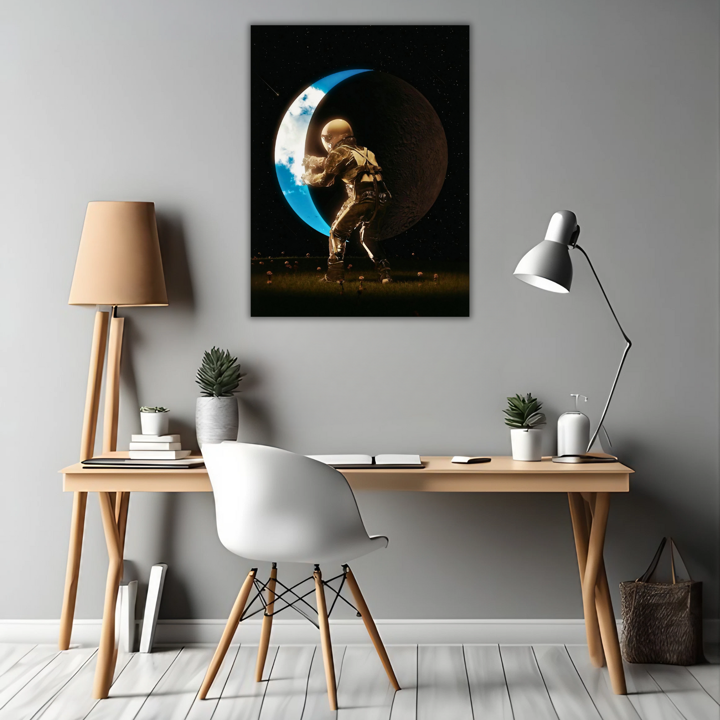 Cosmic Gatekeeper - Framed Canvas Art