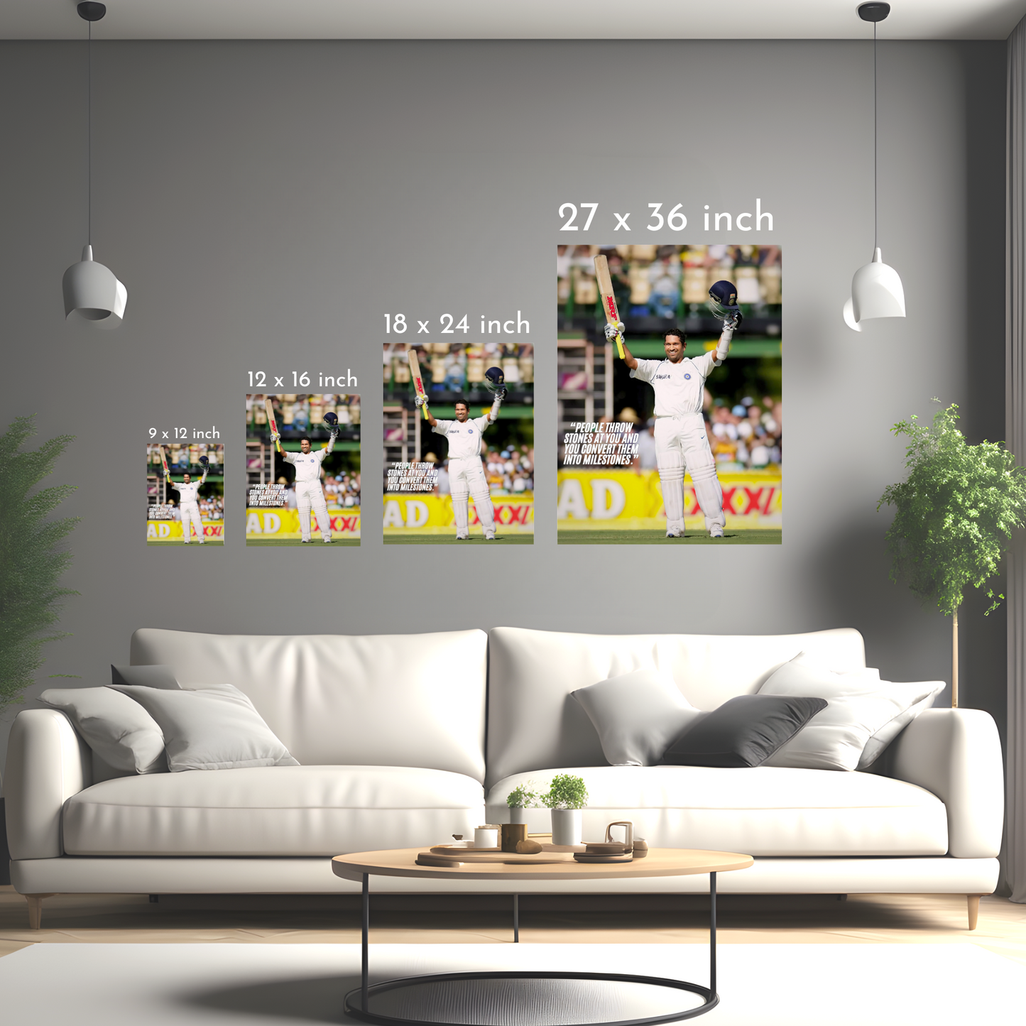 Tendulkar – Turning Stones into Milestones - Framed Canvas Art