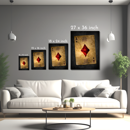 Ace of Diamonds - Framed Canvas Art