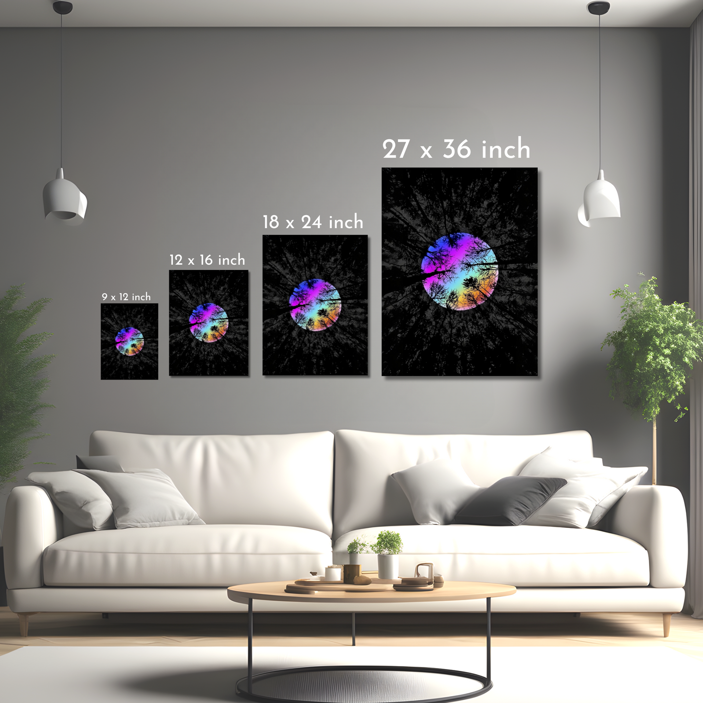 Mystical Forest Moon - Framed Canvas Art