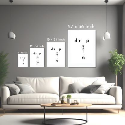 Drop - Minimalist Typography Art - Framed Canvas