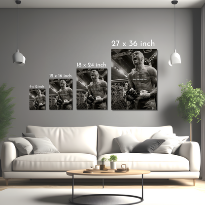UFC Fighter's Roar of Transformation - Framed Canvas Art