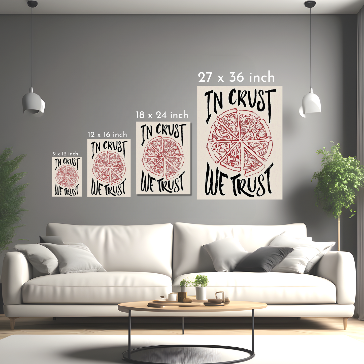 In Crust We Trust - Framed Canvas Art