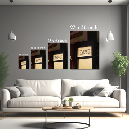 Vibe Alone - Reflective Quote - Framed Canvas Art