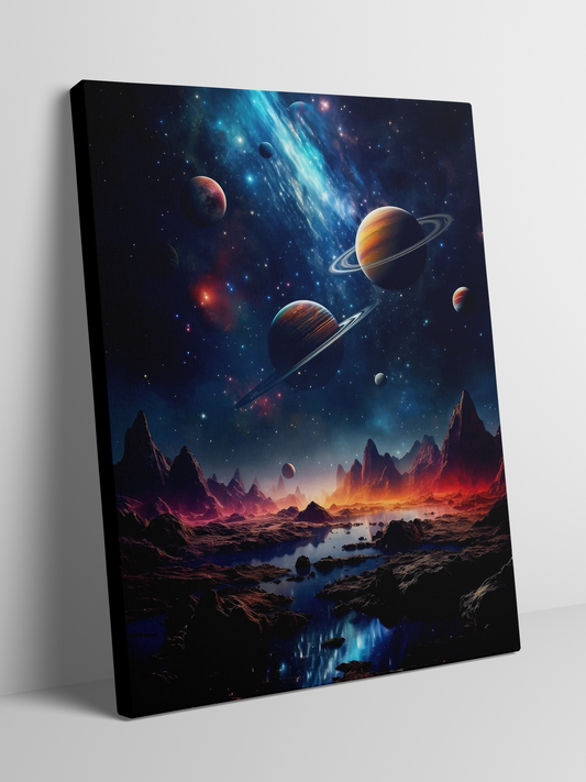 Celestial Dreamscape - Framed Canvas Art