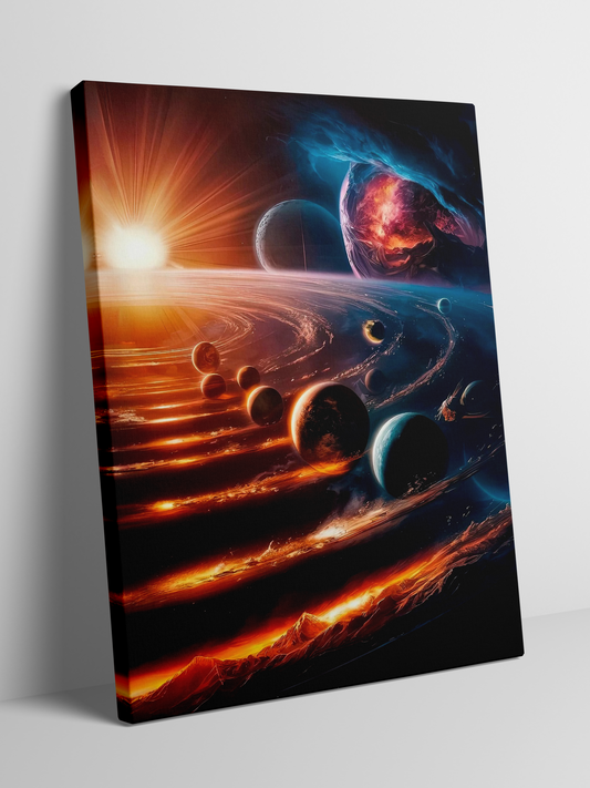 Solar Symphony - Framed Canvas Art