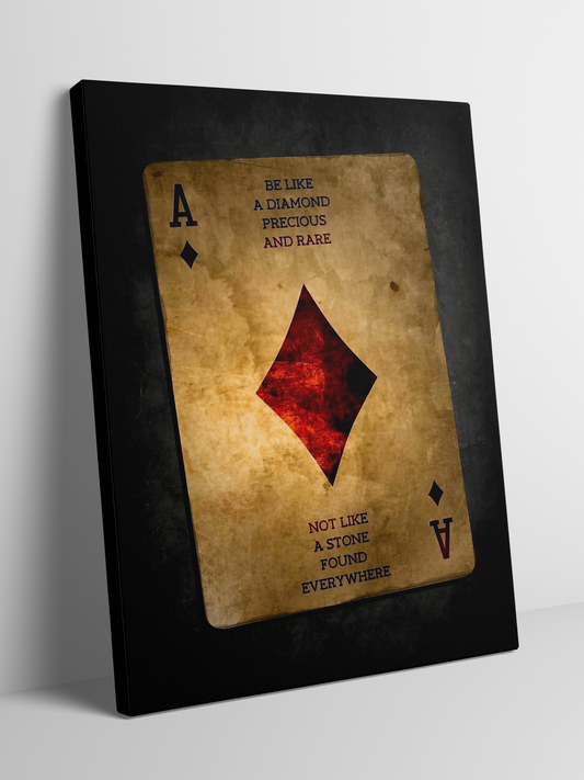 Ace of Diamonds - Framed Canvas Art