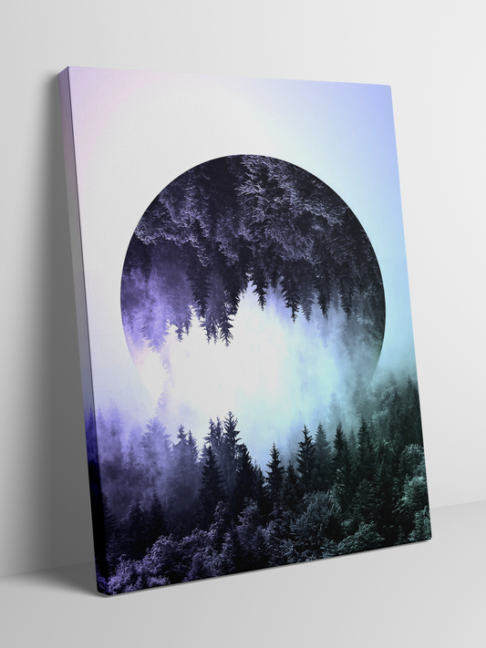 Mystic Forest Reflection - Framed Canvas Art