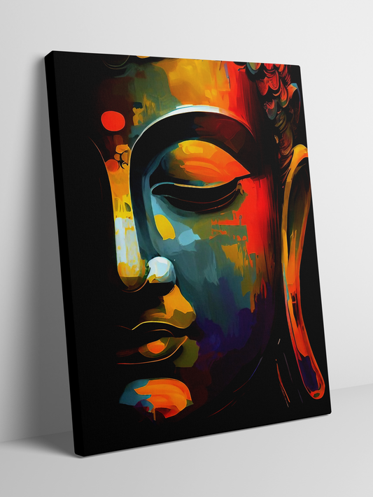 Buddha in Colors of Serenity - Framed Canvas Art