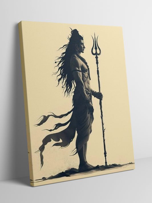 Shiva: The Silent Guardian - Framed Canvas Art