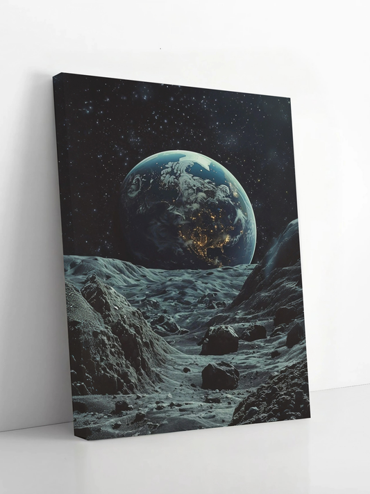 Lunar Landscape - Framed Canvas Art