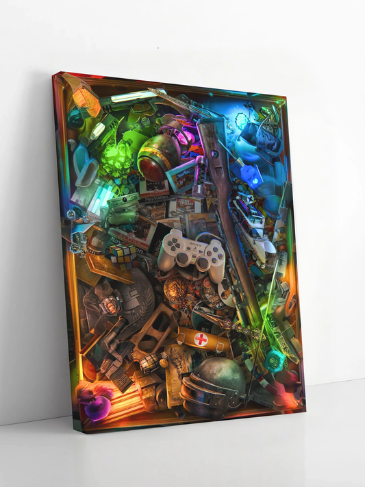 Ultimate Gamer's Stash - Framed Canvas Art