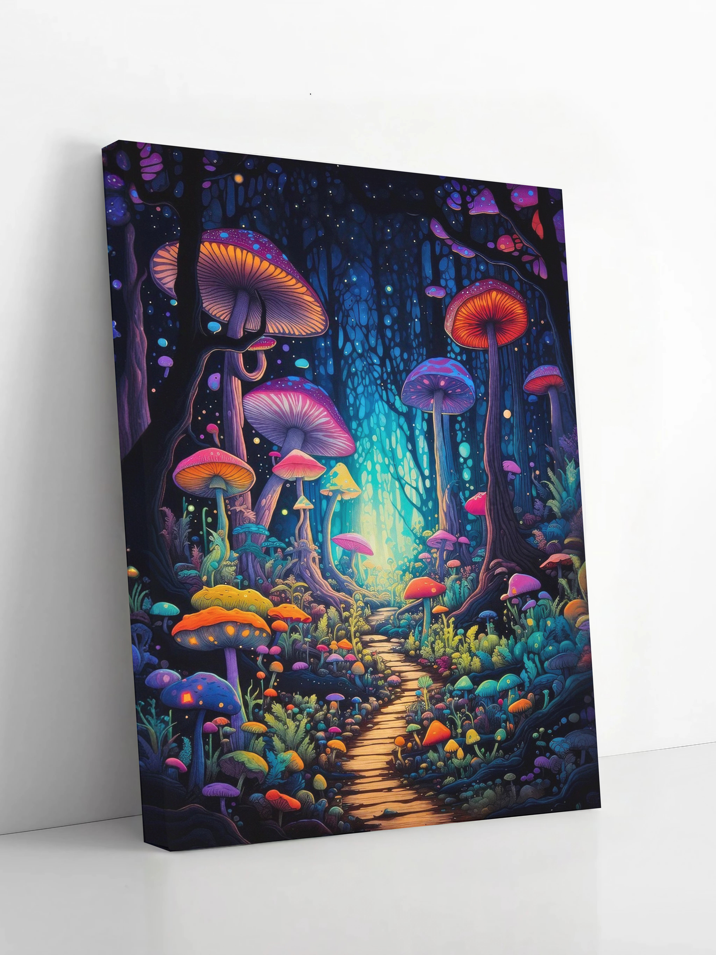 Mystic Mushroom Forest - Framed Canvas Art