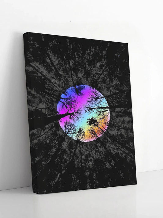 Mystical Forest Moon - Framed Canvas Art