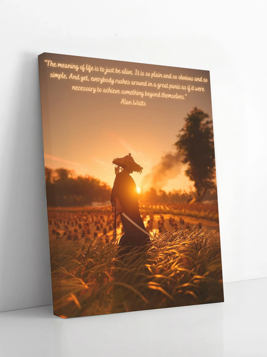 The Samurai’s Wisdom - Framed Canvas Art