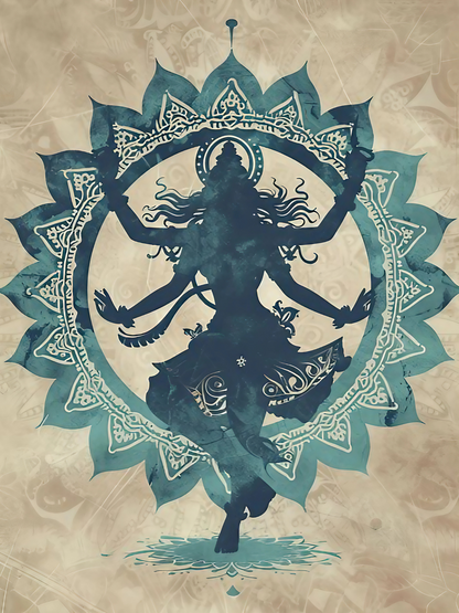 Sacred Dance of Shiva - Framed Canvas Art